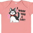 thumbnail image 4 of Inktastic I Woof You a Lot with Husky Dog Illustration Boys or Girls Baby Bodysuit, 4 of 5
