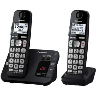 Panasonic Expandable Cordless Phone System with Answering Machine, Amber  Backlit Display and Call Block - 2 Handsets – KX-TGC362B (Black)