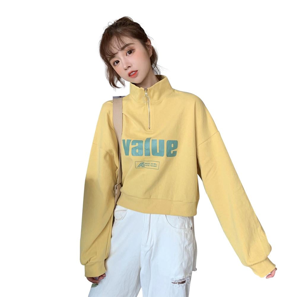 high collar sweatshirt womens