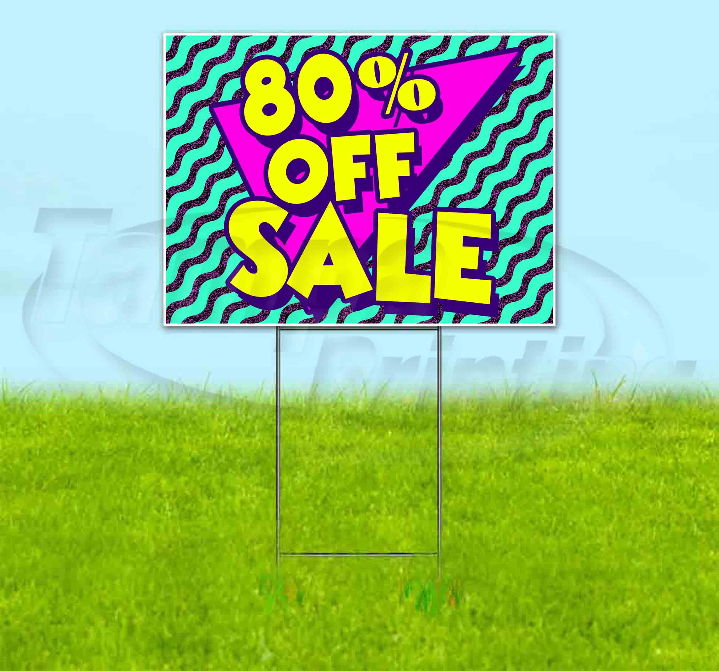 Fwyp 80% Off Sale (18" x 24") Yard Sign, Includes Metal Step Stake