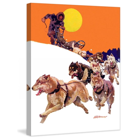 Marmont Hill Eskimo and Dog Sled by Maurice Bower Painting Print on Canvas