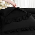 thumbnail image 6 of PiccoCasa 3 Pieces Soft Ruffled Brushed Adult Duvet Cover Sets 110GSM Black Queen, 6 of 7