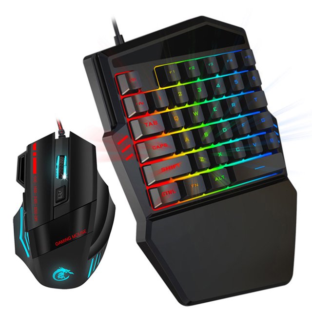Dioche PC Gamer Set, Clavier Souris Set, Installation Simple Clavier Unhanded Clavier de Jeu, pour le Jeu Facile à Utiliser