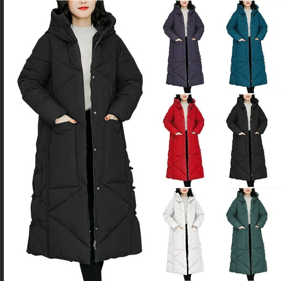 ATOYSOY Winter Dresses for Women Black Puffer Jacket Women Zip Up Jackets Windproof Jacket Cropped Puffer Coat Black L
