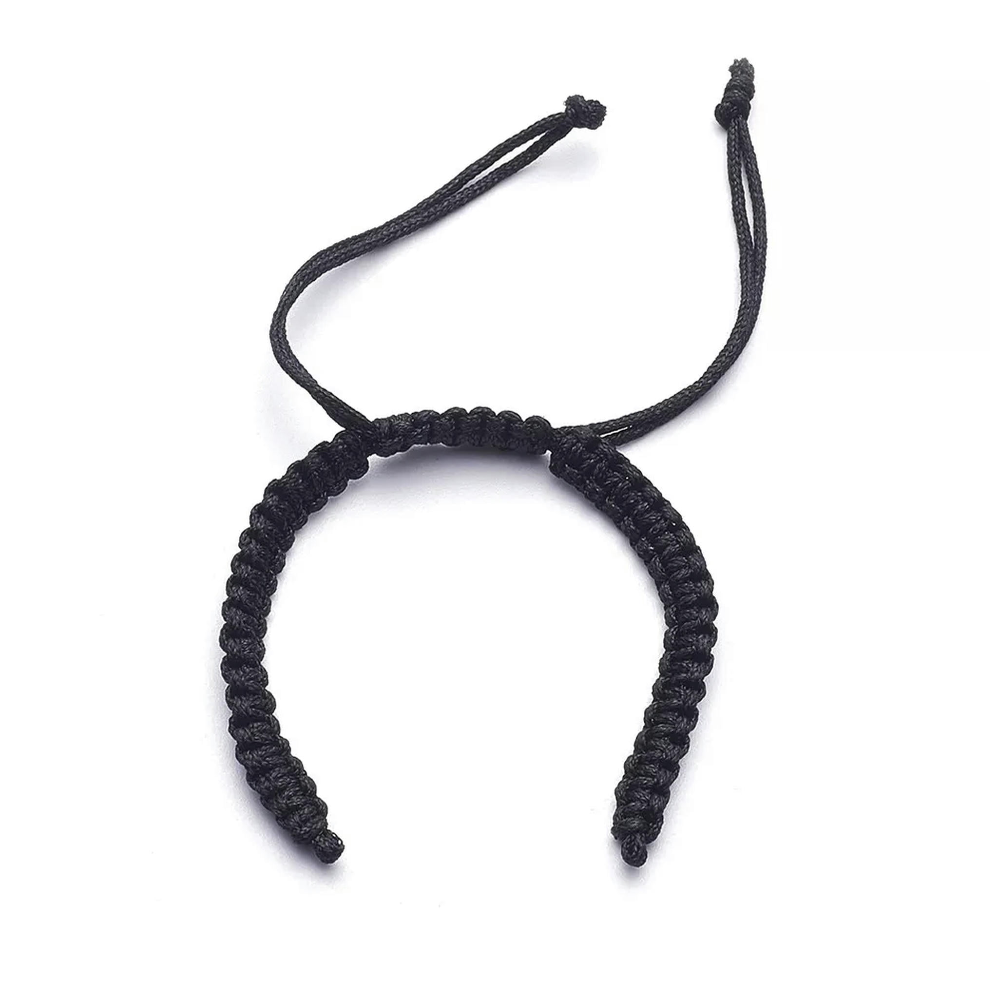 U8MO 50 Braided Nylon Cord Bracelets Bases Adjustable Bracelet Making Black 100~110mm