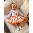 thumbnail image 5 of Miaouyo Toddler Girl Thanksgiving Outfits Long Sleeve Tops + Pumpkin Print Skirt, 5 of 8