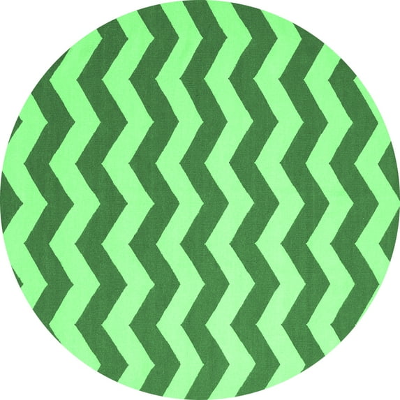 Ahgly Company Indoor Round Abstract Emerald Green Contemporary Area Rugs, 6' Round