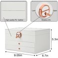 thumbnail image 3 of Jewelry Box with Organizer Drawer, 3-Layer Jewelry Organizer box for Rings Earrings Necklace Bracelets jewelry boxes, Gift for Women Girls (White), 3 of 7