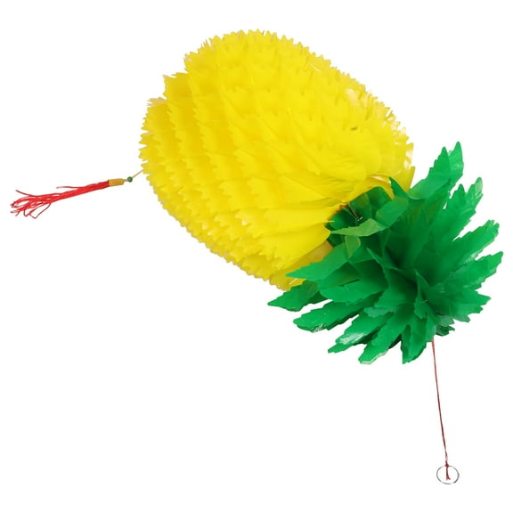 OUNONA Yellow Plastic Pineapple Lantern for Decor Bright Color Tropical Party 6 Pieces