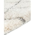 thumbnail image 5 of Unique Loom Rabat Shag Collection Area Rug - Trellis (8' Round Pure Ivory/Gray), 5 of 6
