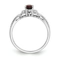 thumbnail image 2 of Solid 10k White Gold Garnet January Red Gemstone Diamond Engagement Ring Size 8.5 (.01 cttw.), 2 of 6