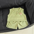 thumbnail image 4 of Atogsazn Toddler Baby Boys Summer Clothes Set Newborn Sleeveless Tank Tops & Shorts Outfit Loose Fit Outerwear Green 7-8 Years Fashion, 4 of 7