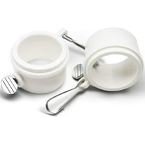 Anley 1.5" Plastic Flagpole Mounting Rings Set - Anti Wrap 360° Rotatable Ring with Carabiners (White, Pack of 2)