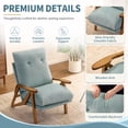 thumbnail image 5 of Ktaxon Mid Century Corduroy Accent Chair, 5 Position Adjustable Recliner Chair, Rubber Wood Frame Lounge Chair for Living Room Bedroom Office Blue-Green, 5 of 8
