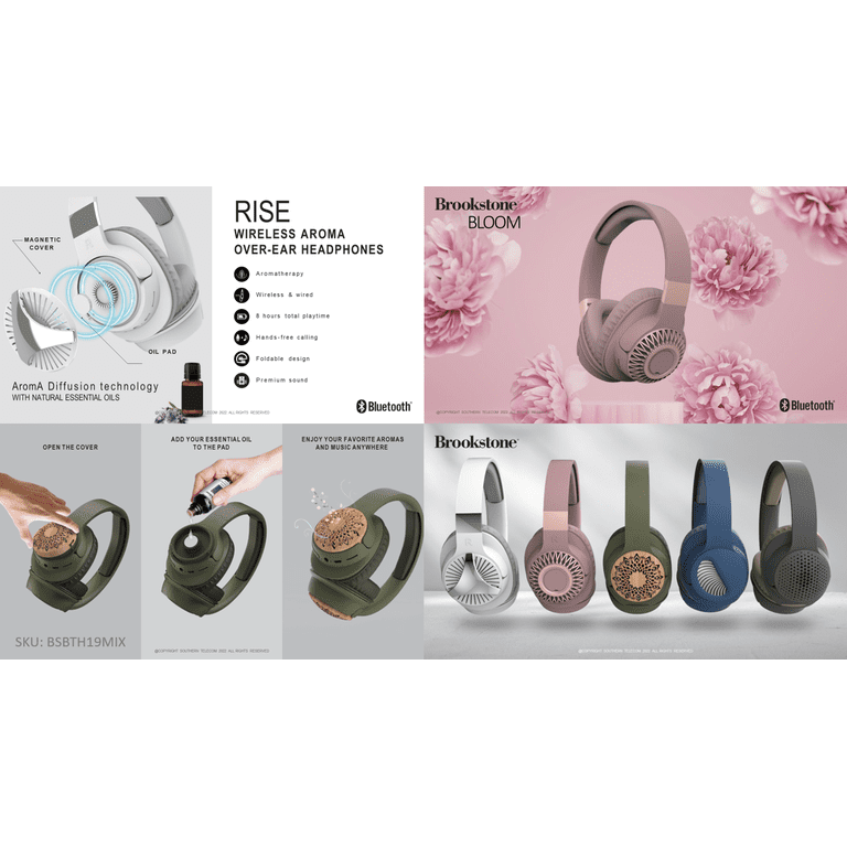 Brookstone Aroma Wireless Headphones with Aromasonic Tech and Mic