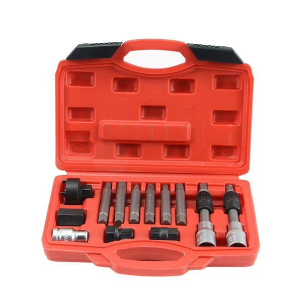 Kit de herramientas para quitar poleas de alternador, 13 piezas, portátil, fácil de usar, resistente, de alta resistencia, herramientas automotrices,