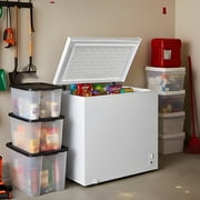 Kenmore 7 Cu Ft Deep Chest Freezer Convertible Fridge, Garage Ready Freezer for Food and Meat Storage, Adjustable Thermostat, White for Basement, Utility Room or Cabin Use