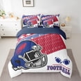 thumbnail image 2 of Manfei Rugby Football Sport 7pcs Bedding Comforter Set,Ball Game Gaming Queen Bedding Sets,Red Blue White Queen Sheet Sets For Boys,Luxury Bedroom Decor Reversible, 2 of 8