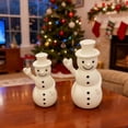 thumbnail image 5 of (6/7) Inch Tall Christmas Snowman Decorations–Resin Tabletop Snowman Figurines for Fireplace,Christmas Party,Home Decor–Festive Winter Centerpiece for Christmas Eve&Holiday Atmosphere,2pc, 5 of 5