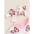 thumbnail image 6 of Suealasg Baby Girl Fall Outfits 6M 1T 2T 3T 4T Toddler Girl Clothes Long Sleeve Floral Butterfly Print Pullover Tops +Long Pants+Headband 3Pcs Little Girl Casual Autumn Tracksuit Clothing, 6 of 7