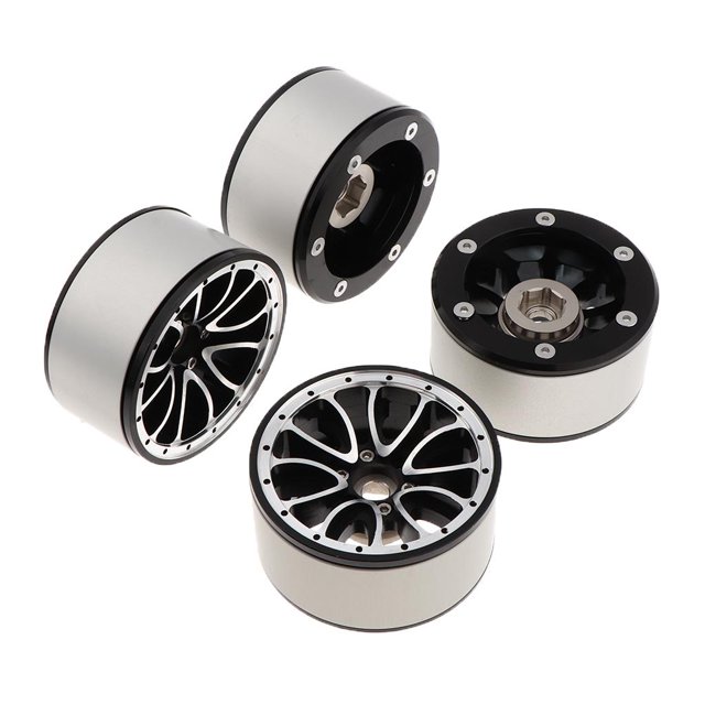 4 llantas de rueda de bloqueo 2,2 pulgadas para 1:10 Axial SCX10 4WD todoterreno RC camión de escalada, negro yotijar Llantas de ruedas RC