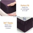 thumbnail image 4 of Js sanders 600 Tc Top Split Head Queen Sheet Set for Adjustable beds - Sleep Number Flex Sheets - 32" Split Top 100% Sheets - Cotton Sheet Set - Plum - 15 inch Deep pocket, 4 of 7
