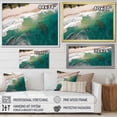 thumbnail image 4 of Designart "Aerial View Green Waves II" Coastal Framed Wall Art - Coastal Green Coastal Beach Bedroom Framed Canvas Wall Art, 4 of 6
