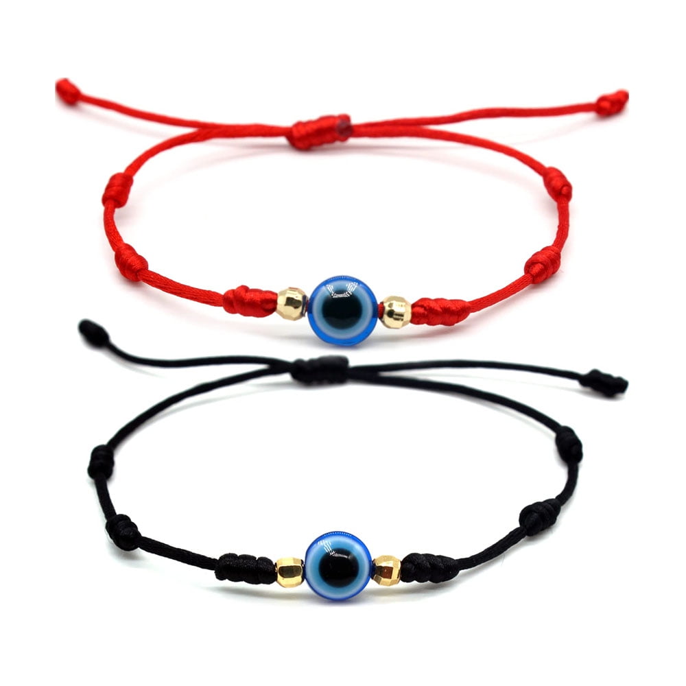  HUASAI 4 Pieces Evil Eye Bracelets Mal De Ojo Bracelets Lucky  Red String Bracelet Adjustable 7 Knot Evil Eye Bracelet Evil Eye Protection  Bracelet(4 Pcs Bead Evil Eye Bracelets): Clothing, Shoes