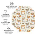 thumbnail image 4 of Kll Octagon Drink Coasters Set Of 4,Pu Leather Absorbent Coasters Set Decorative Coffee Cup Coasters Housewarming Gift For Home Decor-Cartoon Corgi, 4 of 9