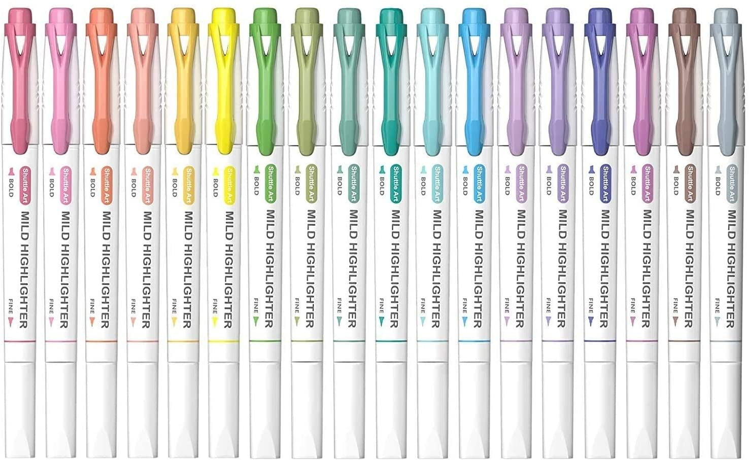Highlighters, 18 Colors Pastel Pens Assorted Colors, Dual Tip Color Highlighter Perfect for Kids and Adults Coloring, Underlining, Highlighting by Shuttle Art - Walmart.com