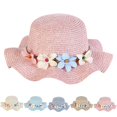 thumbnail image 2 of Children Summer Hat Straw Fake Flower Beach Hat Sun Protection Hat Beach Cap, 2 of 10