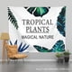 thumbnail image 1 of Papel pintado de estilo nórdico digno de Instagram para dormitorios, con plantas blancas y un acabado cepillado y fino, 150 x 130 cm., 1 of 3