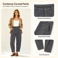 thumbnail image 6 of Oksale Corduroy Pants for Women Petite Trendy High Waisted Button Barrel Pants Loose Comfortable Khaki Pants with Pockets Fashion Outfits Gray M, 6 of 8
