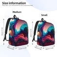 thumbnail image 2 of Balery Colorful Surreal Landscape Mochila Clásica Impresa Básica para Viaje, Mochila Escolar Resistente al Agua, Mochila de Lona con Correas Ajustables-Small, 2 of 5