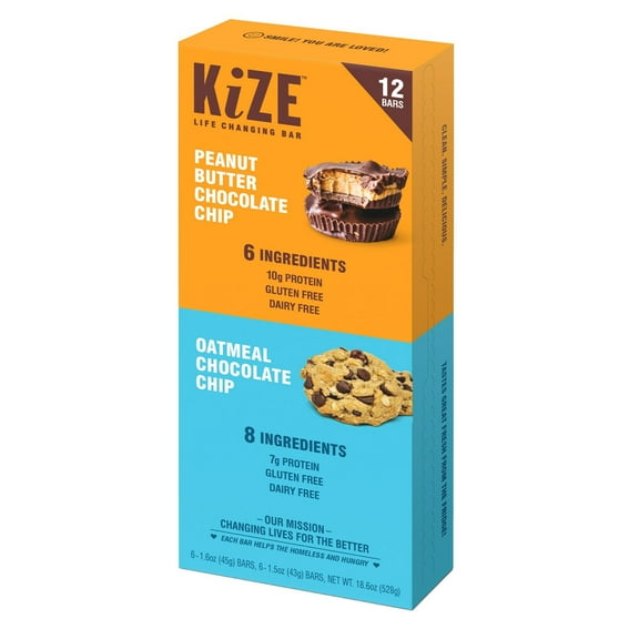 KiZE Life Changing protein Bar Variety Pack, 12 pk.