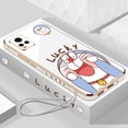 thumbnail image 2 of infinix NOTE 12 VIP 12 G96 12 G88 12 Pro 5G 4G 11 11s 10 8 8i Lucky Doraemon Smooth plating square edge shell Exquisita Cubierta De Concha Blanda, 2 of 4