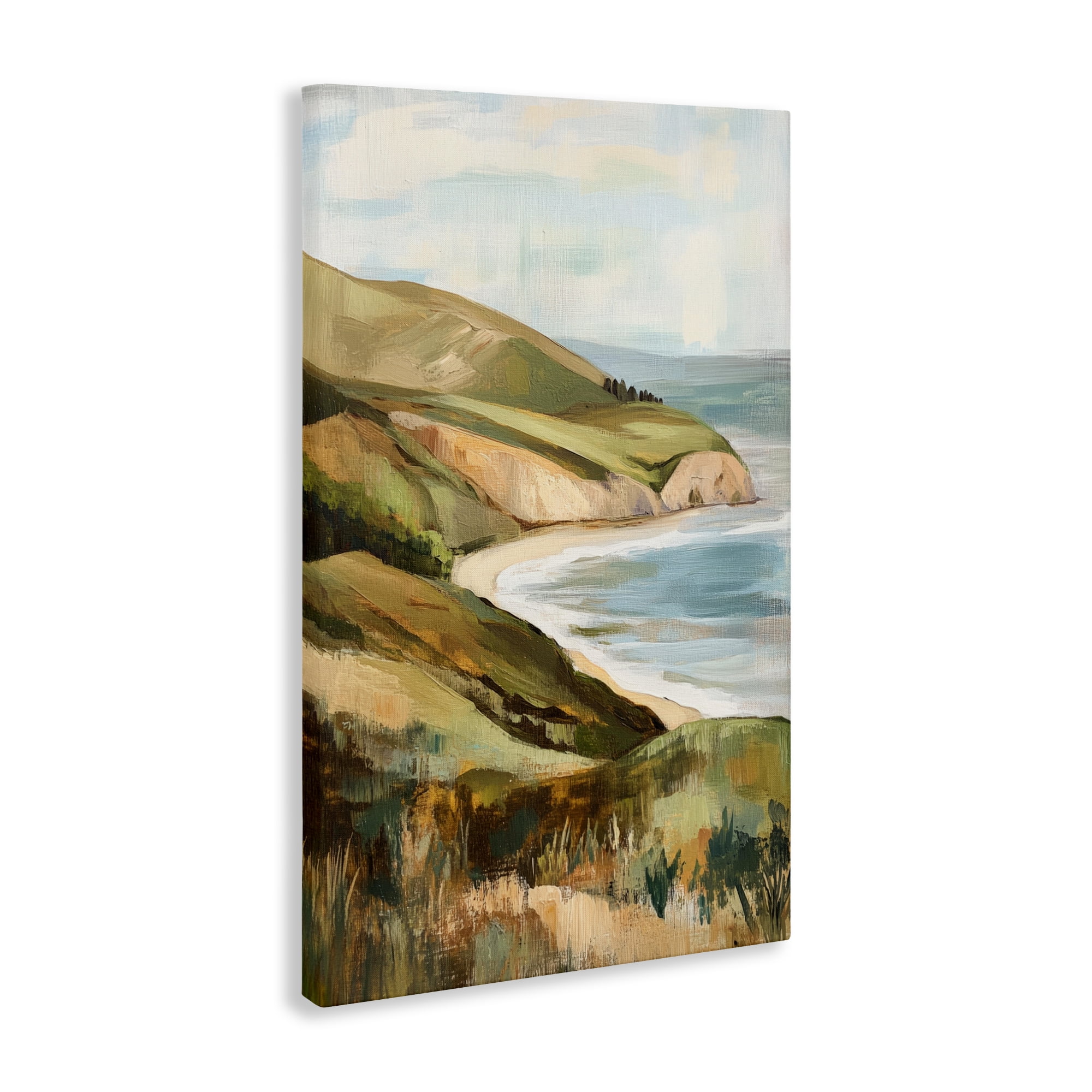 Stupell Industries Painted Cliffside Coastal Morning Light Canvas Wall Art, design by Petal Prints Design