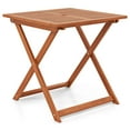 thumbnail image 1 of Costway 1 PCS 29.5" x 29.5" Patio Dining Table with Teak Painting 2" Umbrella Hole for Balcony, 1 of 9