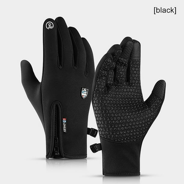 Xihbxyly Guantes Unisex Resistentes Al Viento para Pantalla Táctil, Cálidos y Aterciopelados, Agarre Antideslizante, para Montañismo, Ciclismo y Viajes de Invierno, con Muñequera Elástica (1 Par)