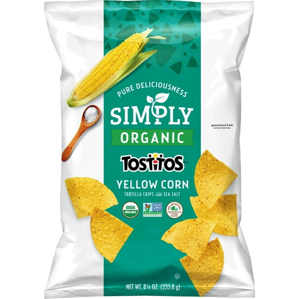 Simply Tostitos Organic Yellow Corn Tortilla Chips, 8.25 oz Bag