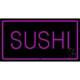 thumbnail image 1 of Sushi Rectangle Pink Border LED Neon Sign 20 x 37 - inches, Black Square Cut Acrylic Backing, with Dimmer - Bright and Premium built indoor LED Neon Sign for restaurant window and interior decor., 1 of 7