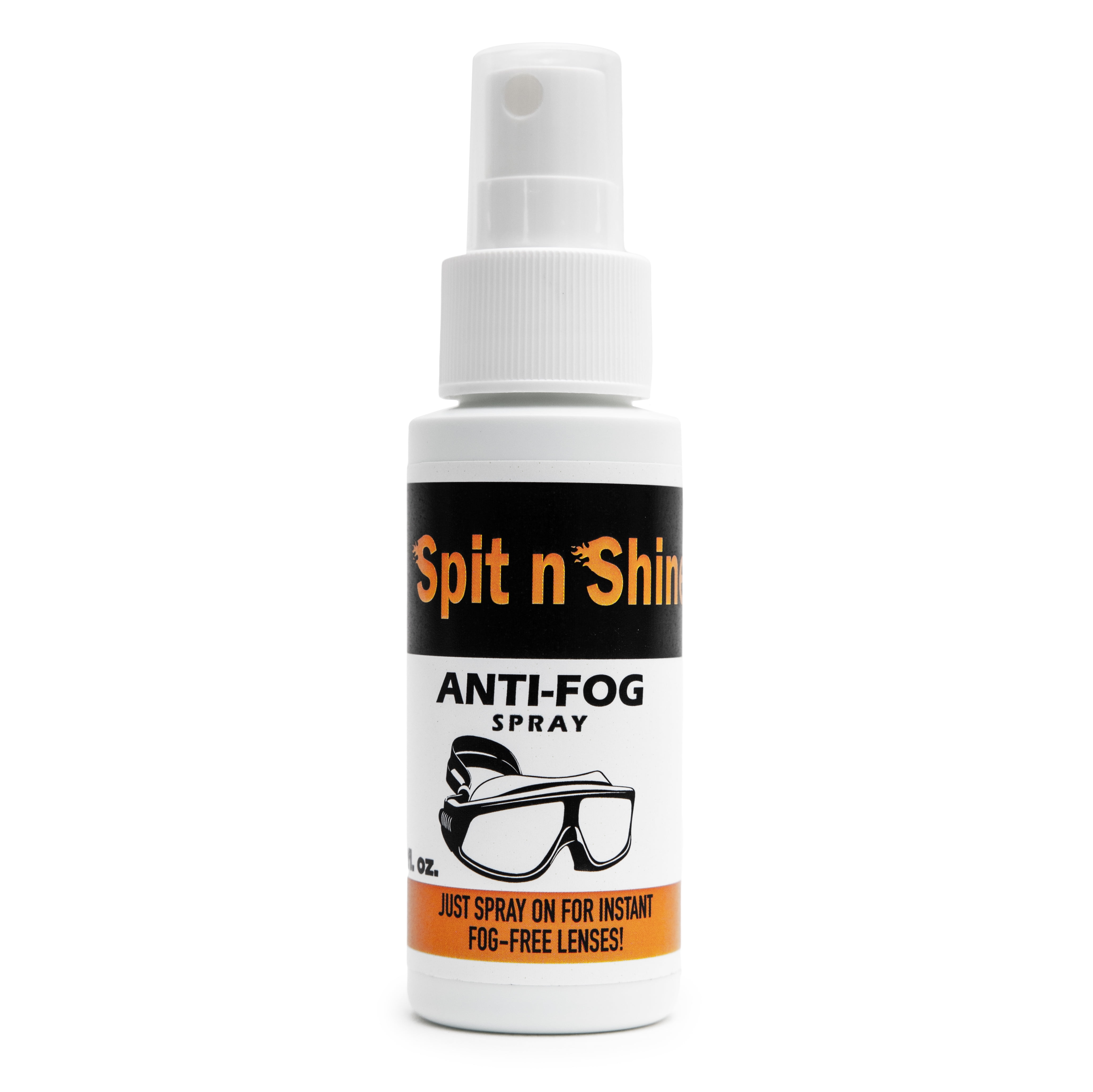 Spit n Shine Anti Fog Spray 2 oz. Prevents Fogging of Goggles, Masks, Sunglasses, Eyeglasses