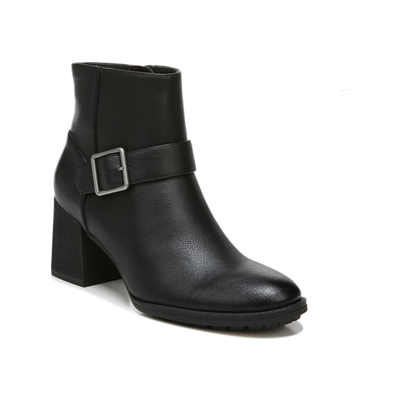SOUL Womens Black Comfort Buckle Accent Arch Support Flyer Round Toe Block Heel Zip-Up Booties 8 M