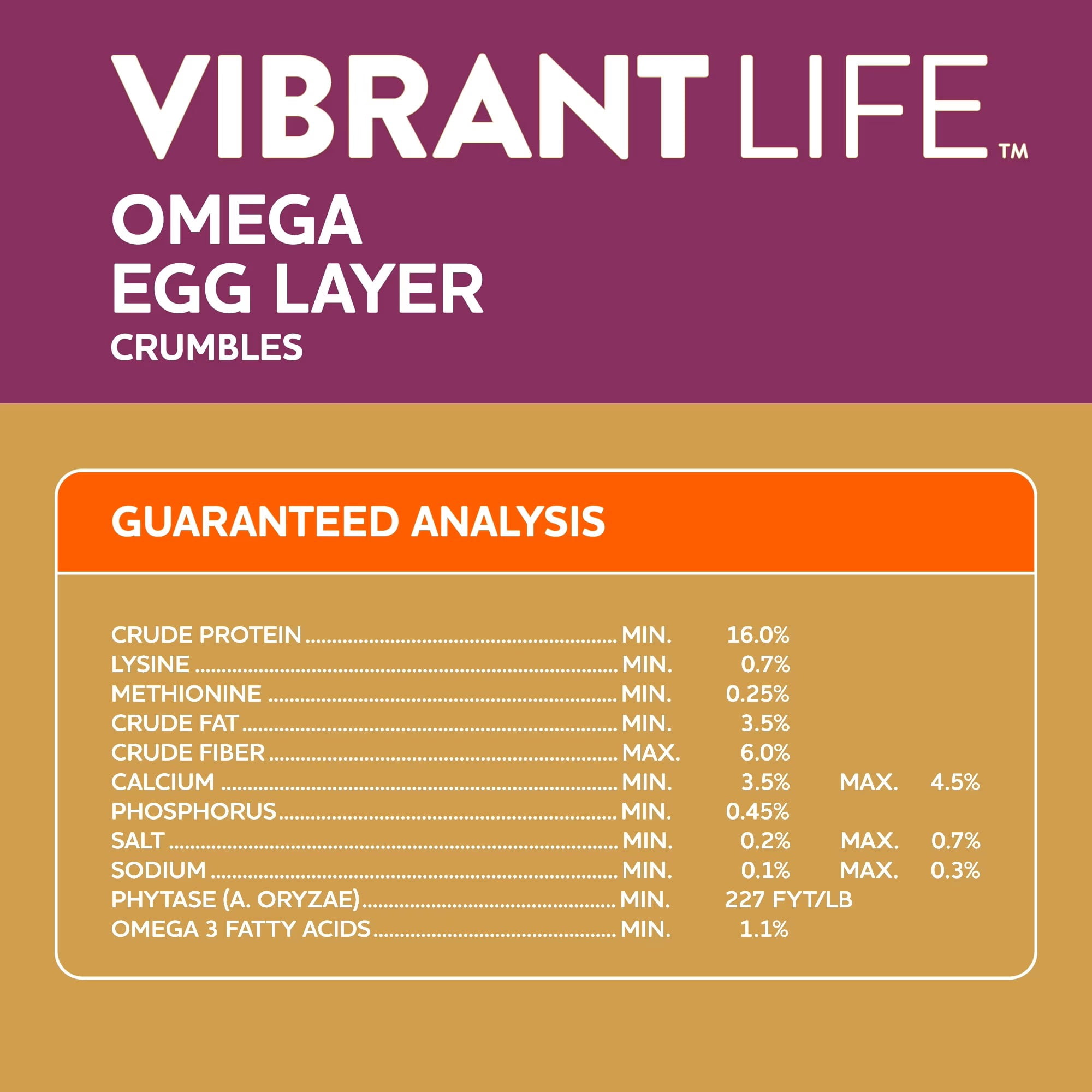 Vibrant Life Omega Egg Layer Crumble, 40 lb Bag