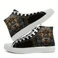 thumbnail image 2 of Coolcustomize Men's High Top Sneakers - Black & Golden Lion Mandala Shoes, Cushioned Insole for Urban Streetwear, Formal Events - Fashion Shoes Ideal Gift, Casual Durable Footwear, Stylish Hightops, 2 of 10