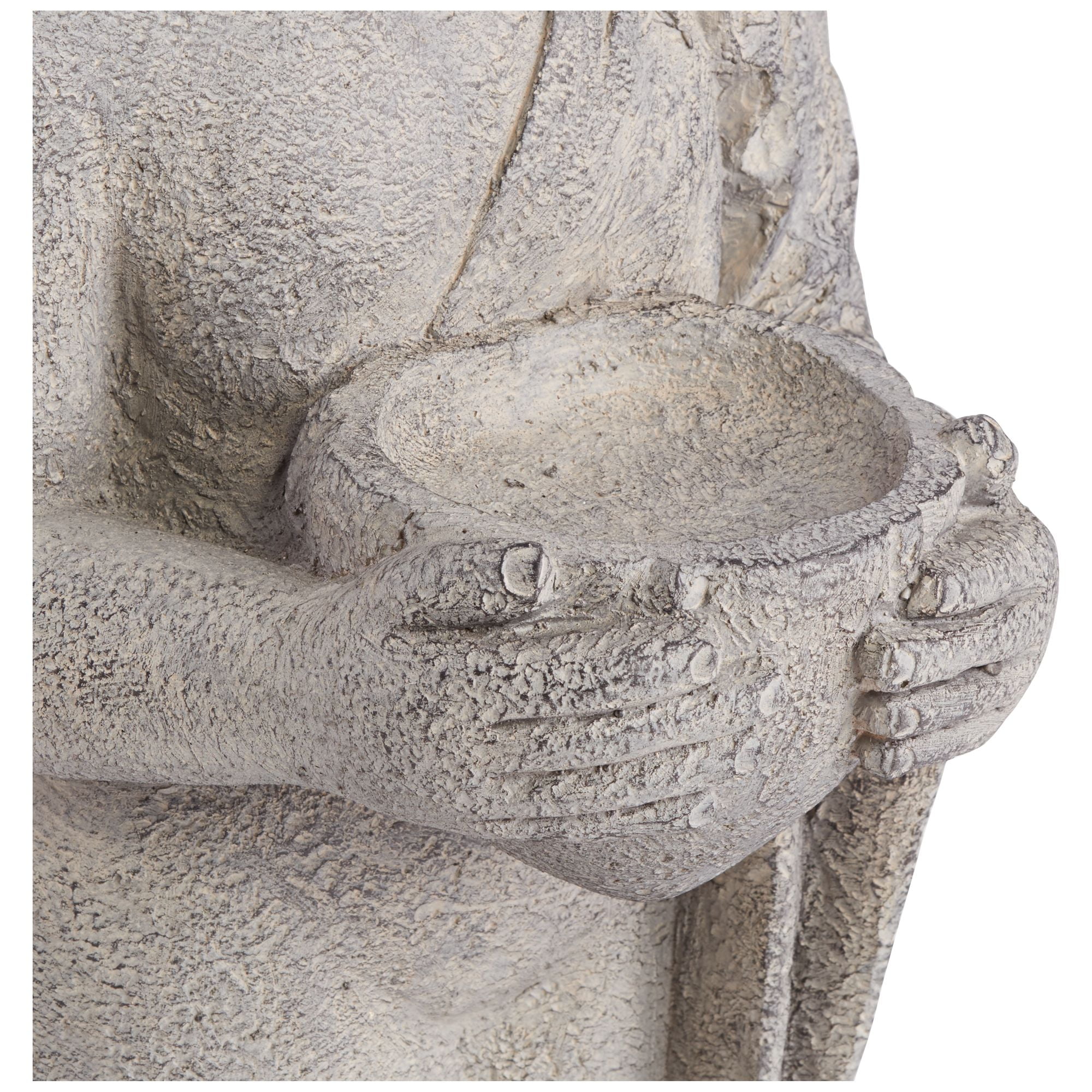 John Timberland Standing Buddha Statue Sculpture Zen Asian Garden Decor Indoor Outdoor Front Porch Patio Gray Faux Stone 32" Tall