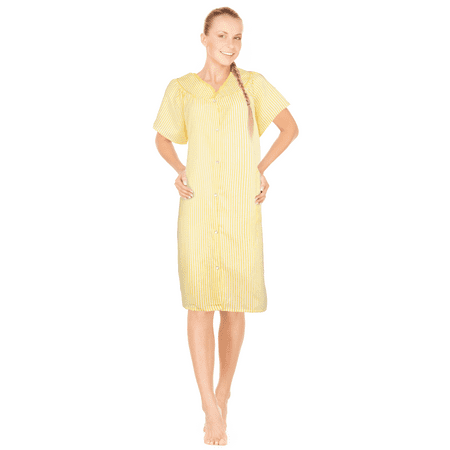 

JEFFRICO Womens Dusters For Women Snap Front Housecoat Lounger Duster House Dress Short Sleeve Nightgowns Pajamas Robe Plus Size