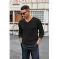 thumbnail image 6 of COOFANDY Men Dress V Neck Knitted Sweater Long Sleeve Lightweight Business Sweater, 6 of 11