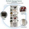 thumbnail image 3 of Rotating Shoe Rack Tower, 7-Tier Spinning Shoe Rack, Free Standing 360 °   Revolving Shoe Organizer, High Bottom Design Shoe Tower Spinning Storage Lazy Susany, Fits 28 Pairs of Shoes (7-Tier White), 3 of 12