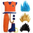 thumbnail image 3 of Disfraces de Halloween para niños y adultos, ropa Z, traje de Goku, disfraces de cosplay, parte superior, pantalón, cinturón, cola, muñeca y peluca, 3 of 5